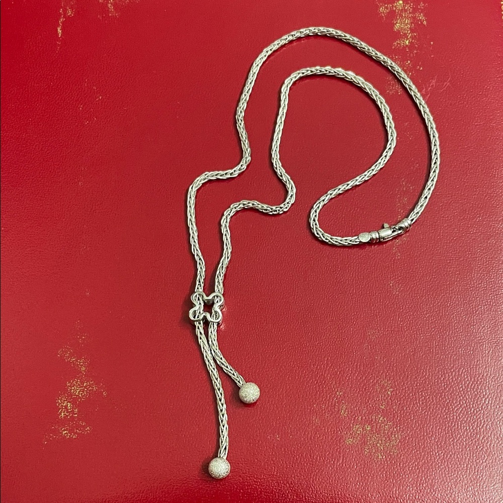 Lariat style 14k white gold necklace (not adjustable)